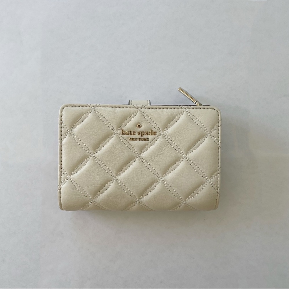 Kate Spade Natalia Medium Compact Bifold Wallet - Parchment